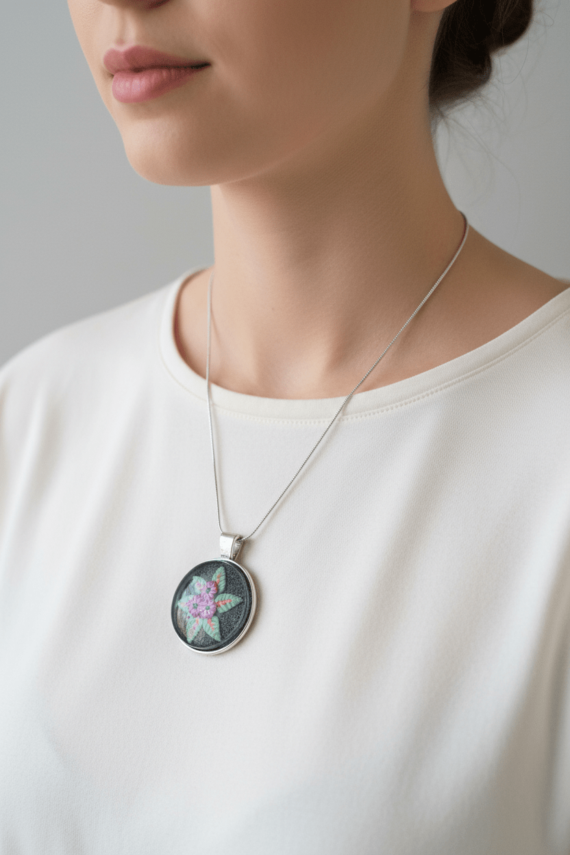 Little Hawaiian Touch Resin Necklace – Tropical Floral Pendant - The Glossy Gift Shop
