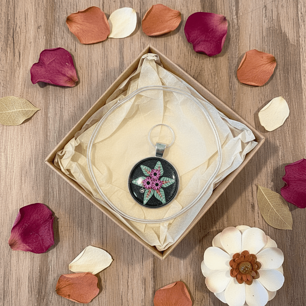 Little Hawaiian Touch Resin Necklace – Tropical Floral Pendant - The Glossy Gift Shop