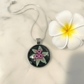 Little Hawaiian Touch Resin Necklace – Tropical Floral Pendant - The Glossy Gift Shop