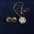 Love-in-the-Mist Resin Jewelry Set – Pressed Flower Necklace & Earrings - The Glossy Gift Shop