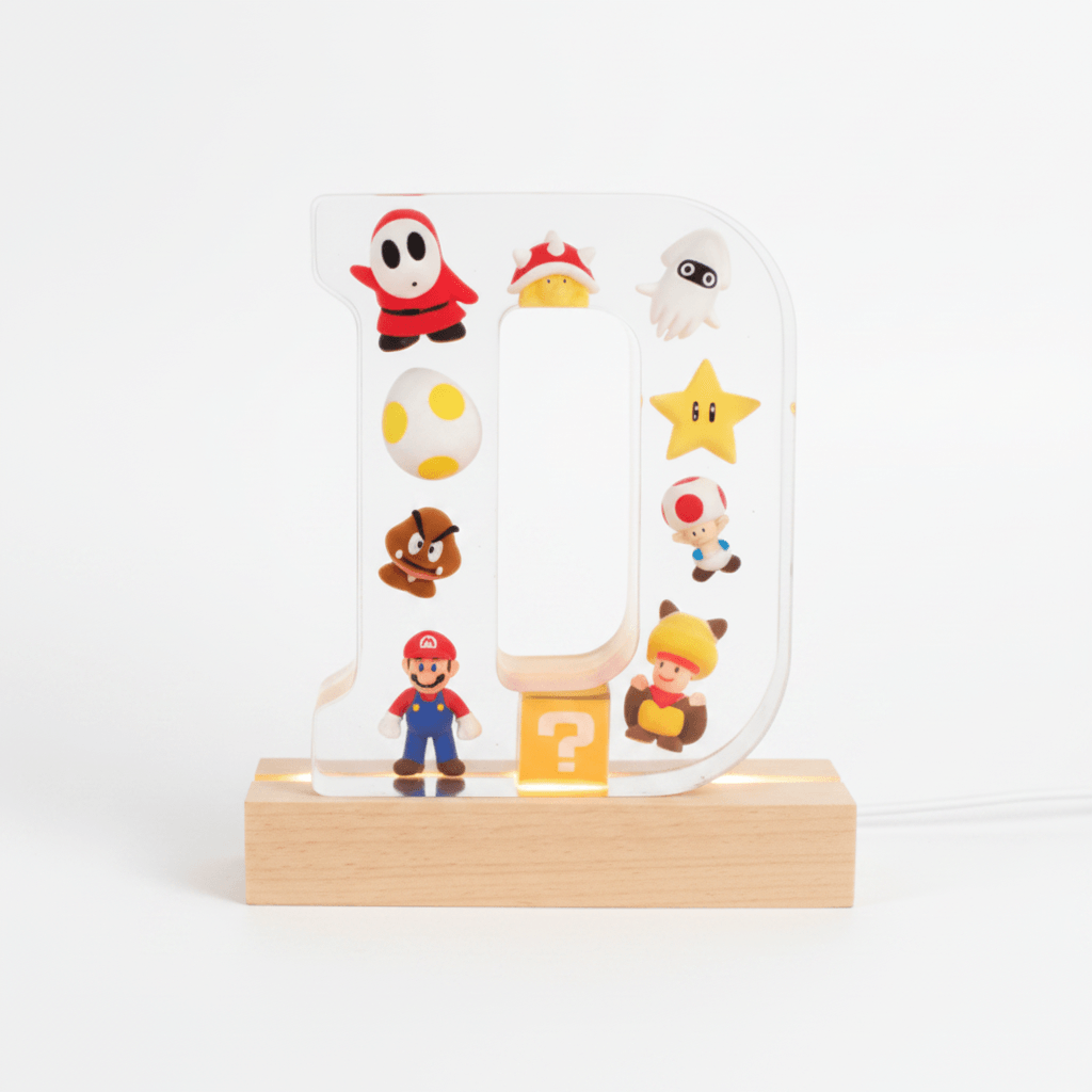 Mario Resin Lighted Letter – Personalized Kids Night Light - The Glossy Gift Shop