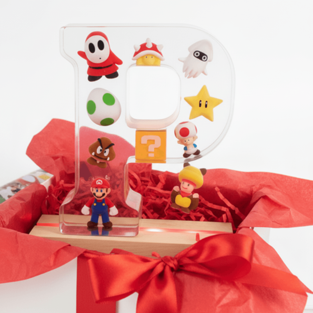 Mario Resin Lighted Letter – Personalized Kids Night Light - The Glossy Gift Shop