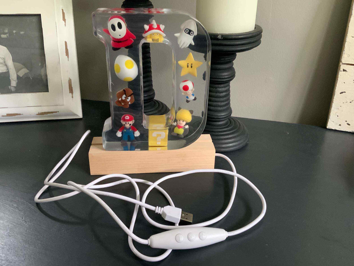 Mario Resin Lighted Letter – Personalized Kids Night Light - The Glossy Gift Shop