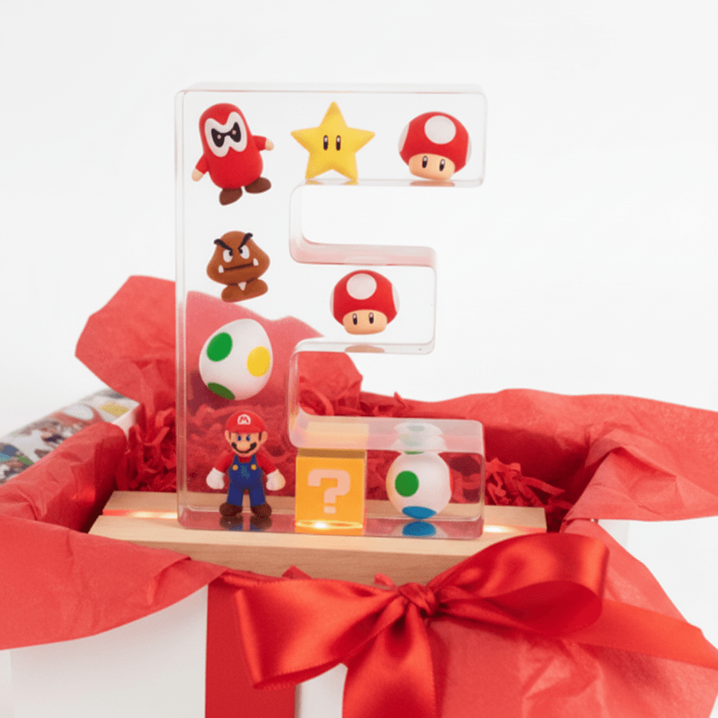 Mario Resin Lighted Letter – Personalized Kids Night Light - The Glossy Gift Shop