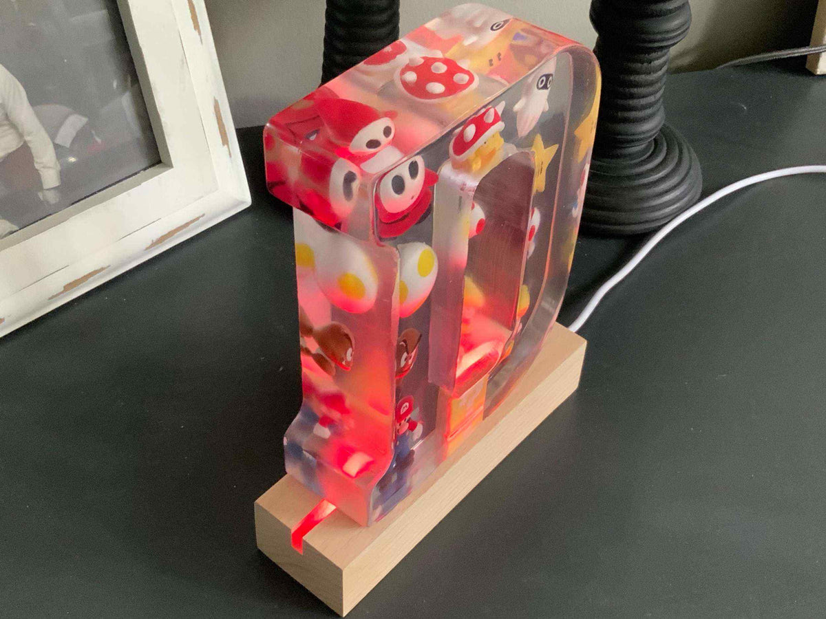 Mario Resin Lighted Letter – Personalized Kids Night Light - The Glossy Gift Shop