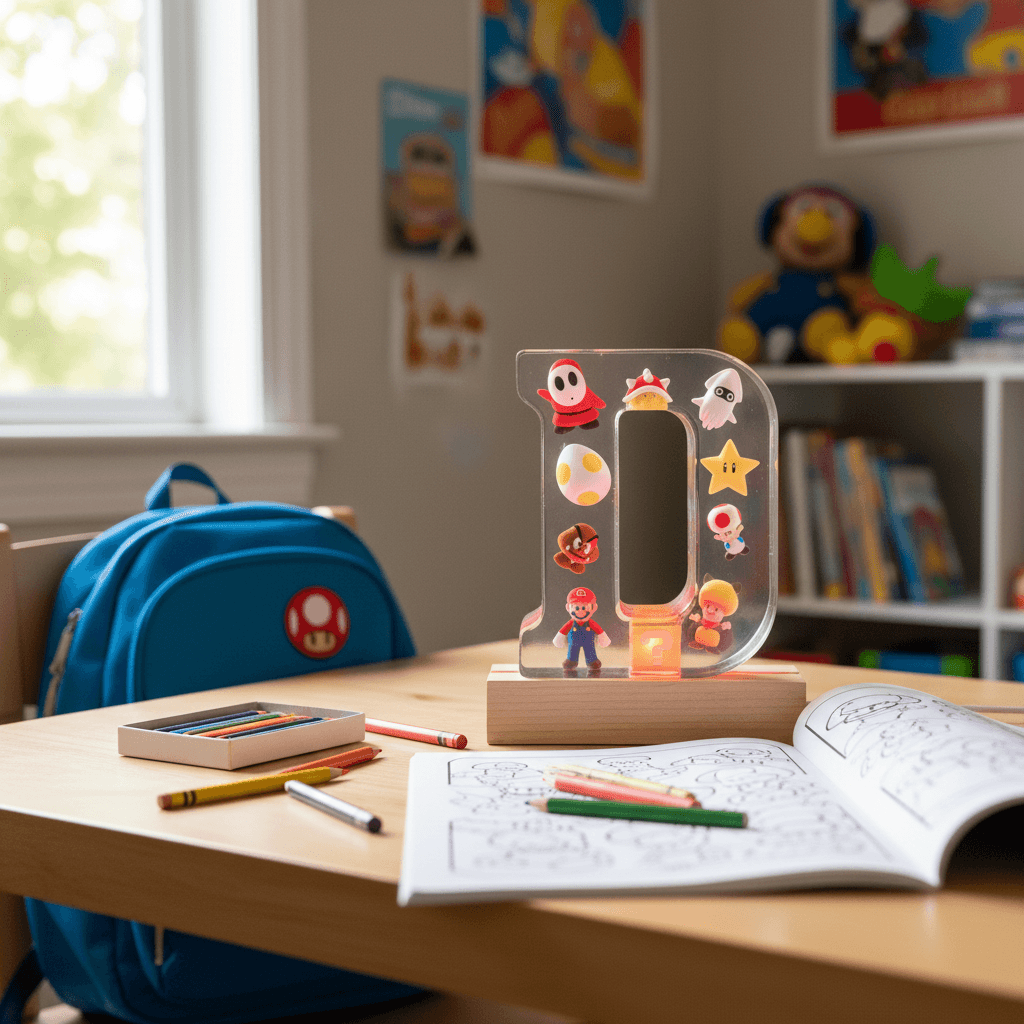 Mario Resin Lighted Letter – Personalized Kids Night Light - The Glossy Gift Shop
