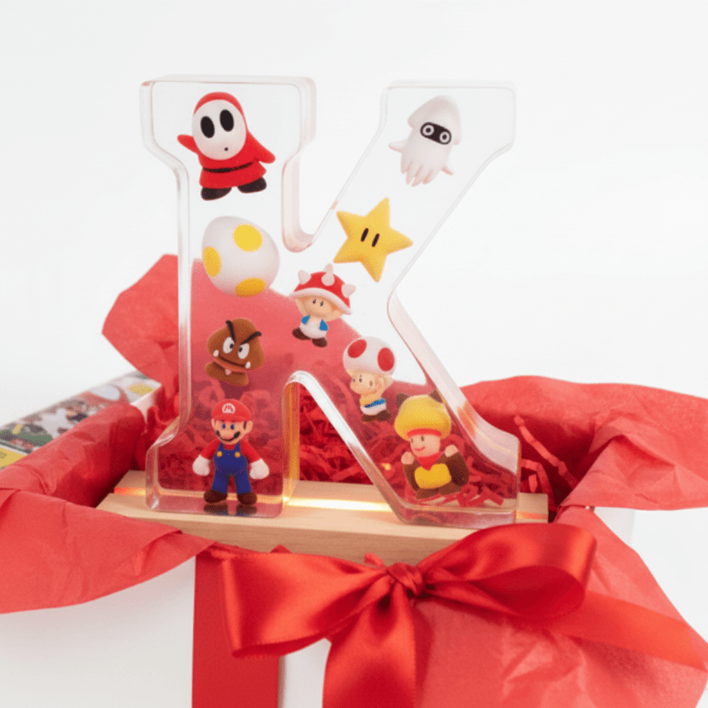 Mario Resin Lighted Letter – Personalized Kids Night Light - The Glossy Gift Shop