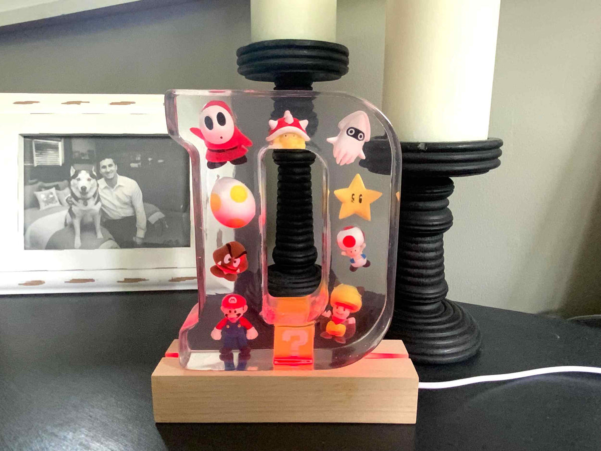 Mario Resin Lighted Letter – Personalized Kids Night Light - The Glossy Gift Shop