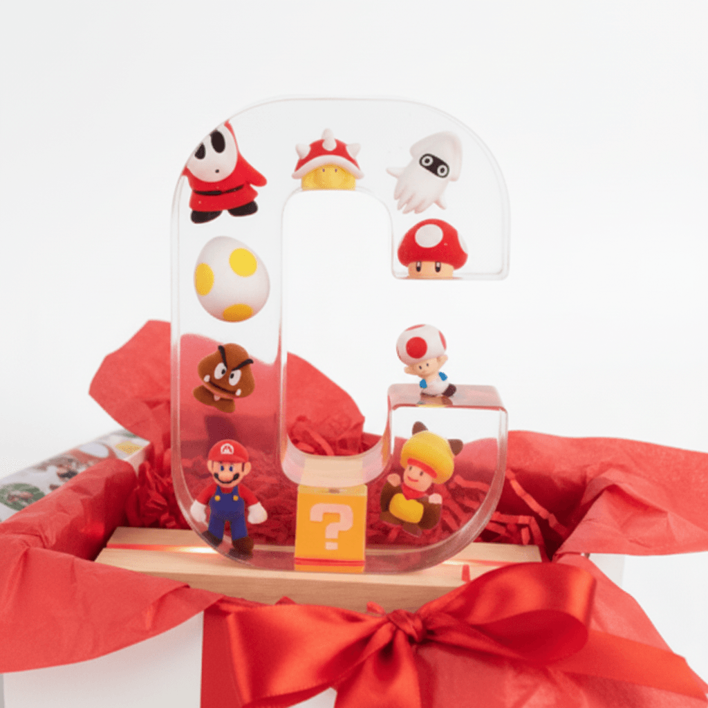 Mario Resin Lighted Letter – Personalized Kids Night Light - The Glossy Gift Shop