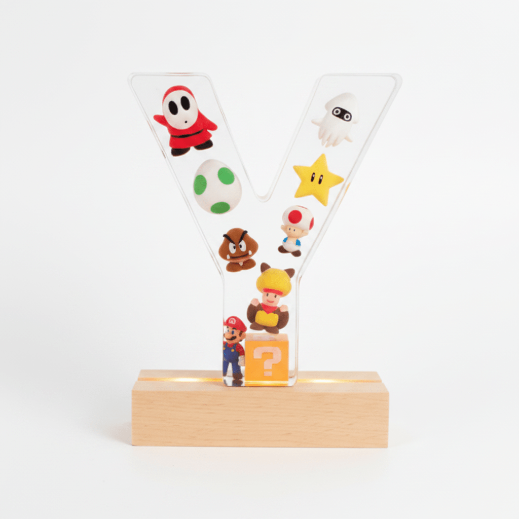 Mario Resin Lighted Letter – Personalized Kids Night Light - The Glossy Gift Shop