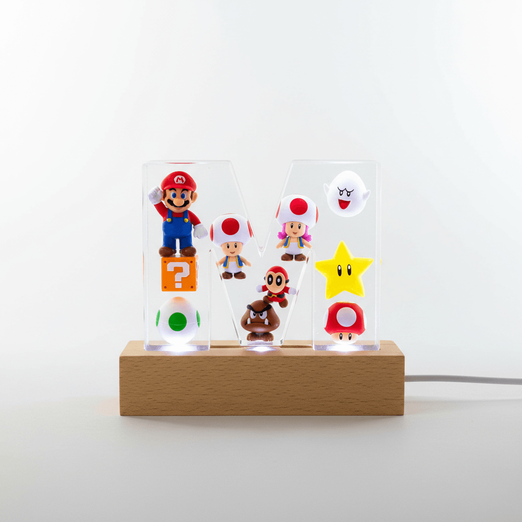 Mario Resin Lighted Letter – Personalized Kids Night Light - The Glossy Gift Shop