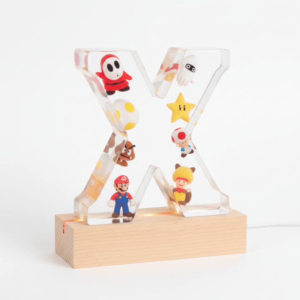 Mario Resin Lighted Letter – Personalized Kids Night Light - The Glossy Gift Shop