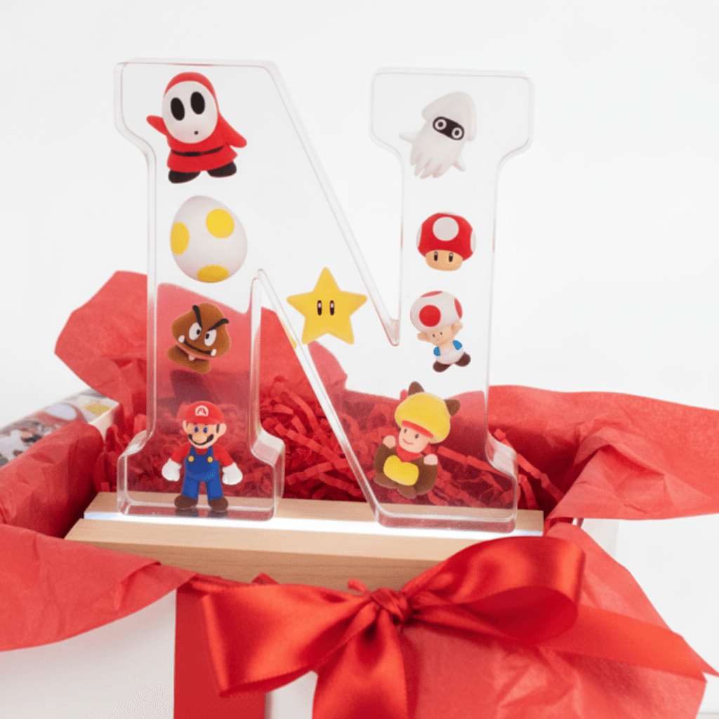 Mario Resin Lighted Letter – Personalized Kids Night Light - The Glossy Gift Shop