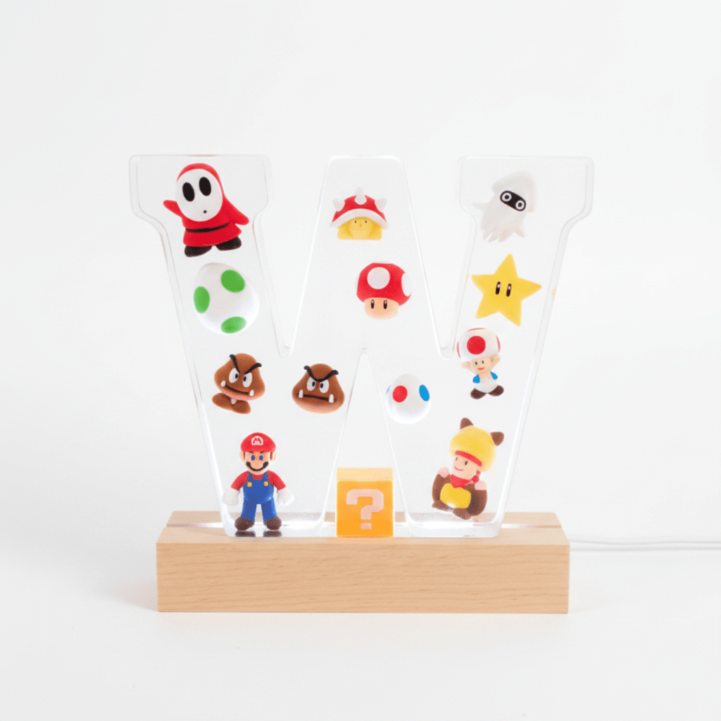 Mario Resin Lighted Letter – Personalized Kids Night Light - The Glossy Gift Shop