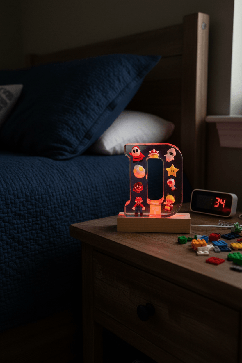 Mario Resin Lighted Letter – Personalized Kids Night Light - The Glossy Gift Shop