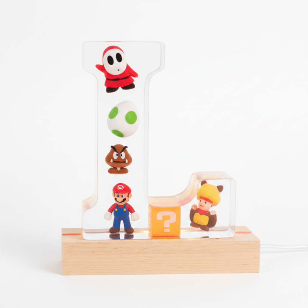 Mario Resin Lighted Letter – Personalized Kids Night Light - The Glossy Gift Shop