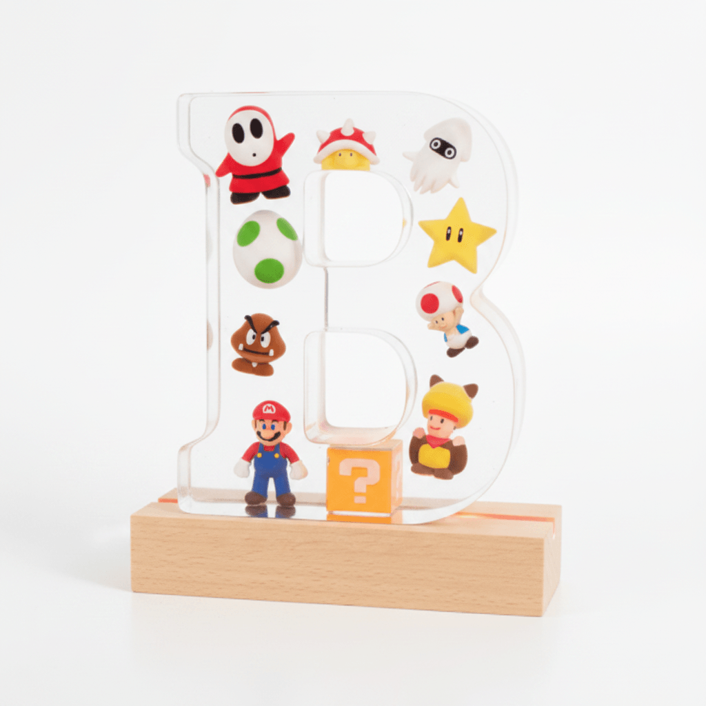 Mario Resin Lighted Letter – Personalized Kids Night Light - The Glossy Gift Shop
