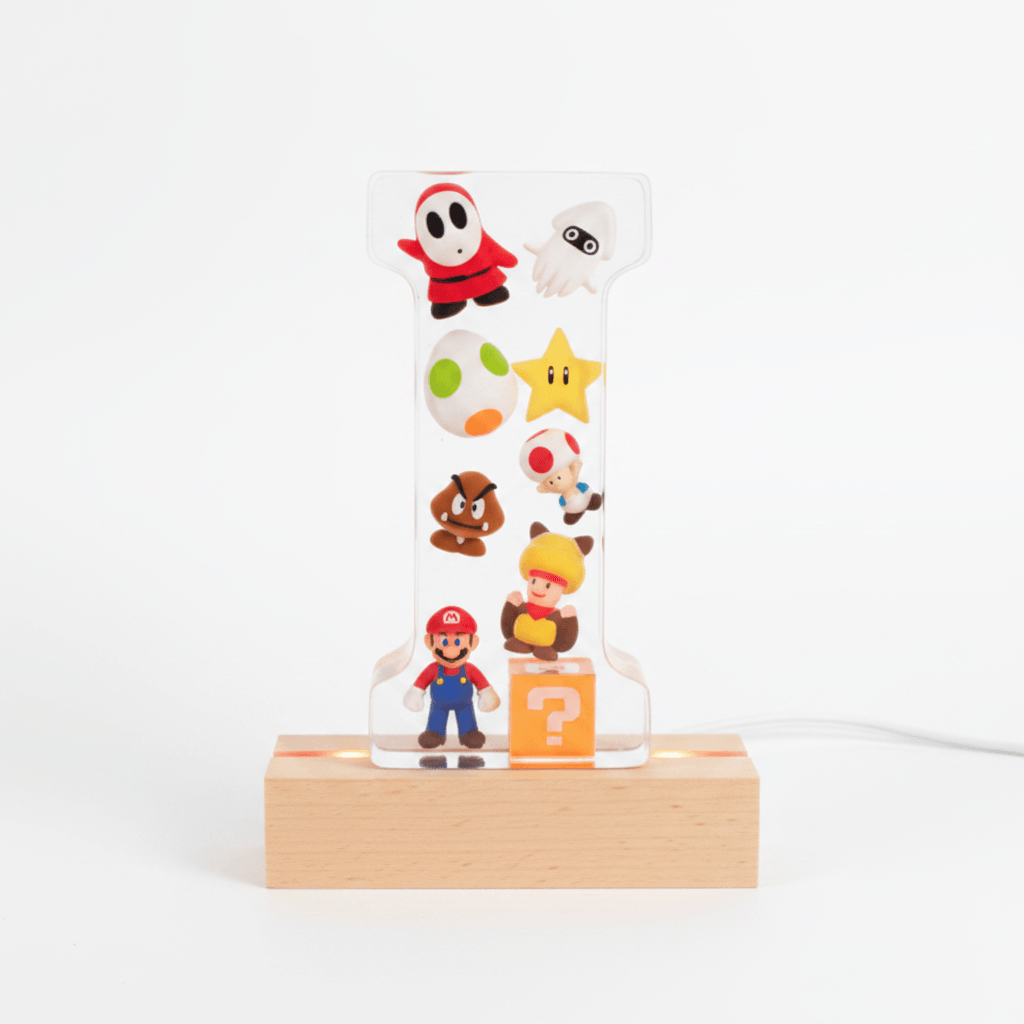 Mario Resin Lighted Letter – Personalized Kids Night Light - The Glossy Gift Shop