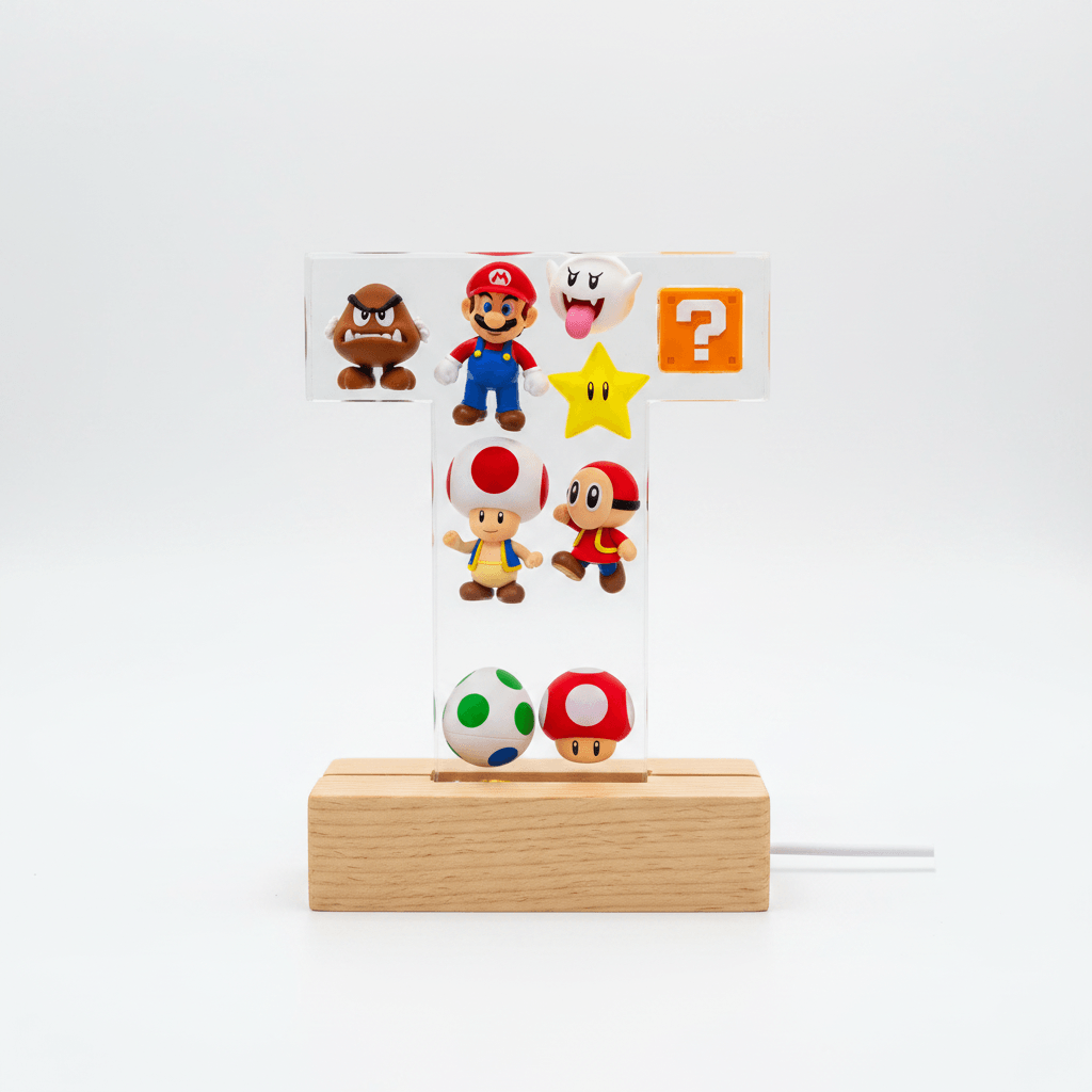 Mario Resin Lighted Letter – Personalized Kids Night Light - The Glossy Gift Shop
