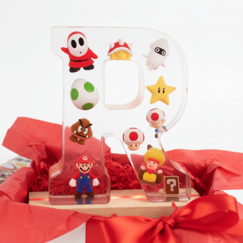 Mario Resin Lighted Letter – Personalized Kids Night Light - The Glossy Gift Shop