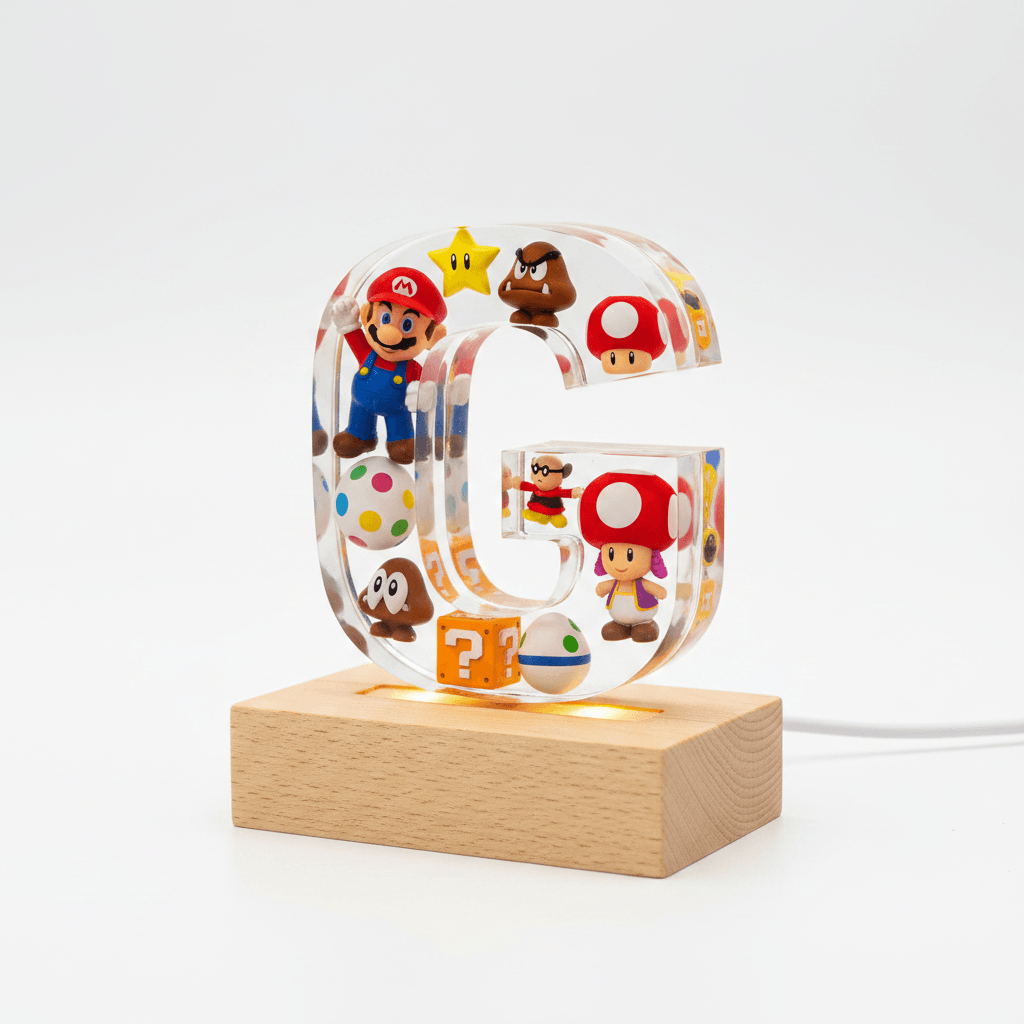 Mario Resin Lighted Letter – Personalized Kids Night Light - The Glossy Gift Shop