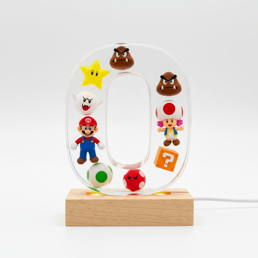 Mario Resin Lighted Letter – Personalized Kids Night Light - The Glossy Gift Shop