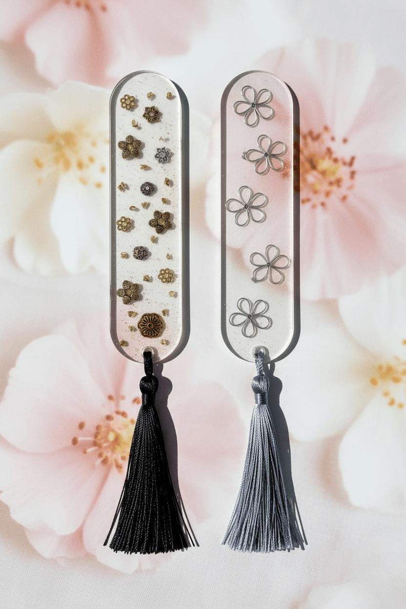 Metallic Resin Bookmarks – Soft Background