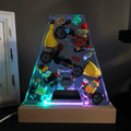 Personalized Minion resin lighted letter A glowing with multicolor LED lights