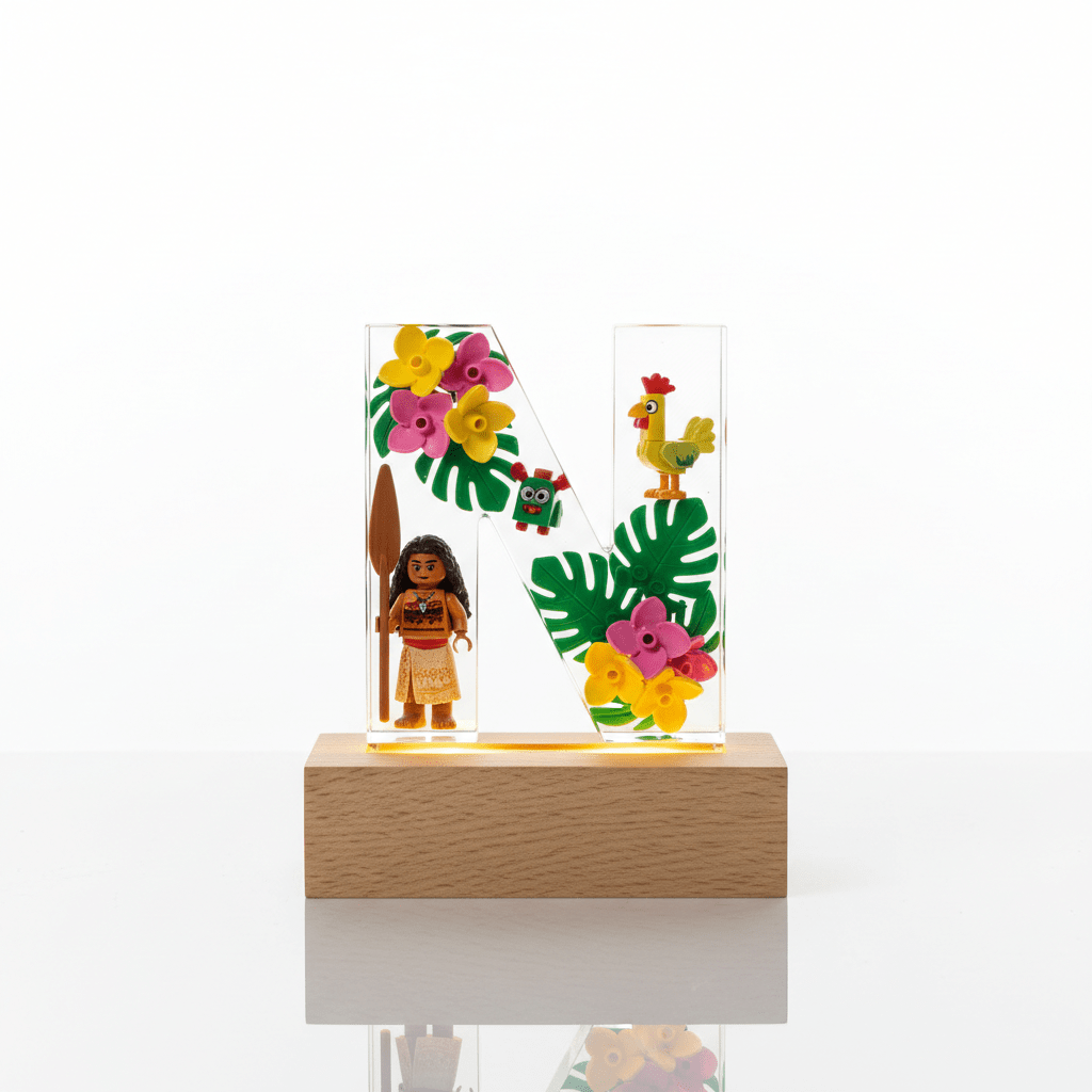 Moana Resin Lighted Letter – Personalized Kids Night Light - The Glossy Gift Shop