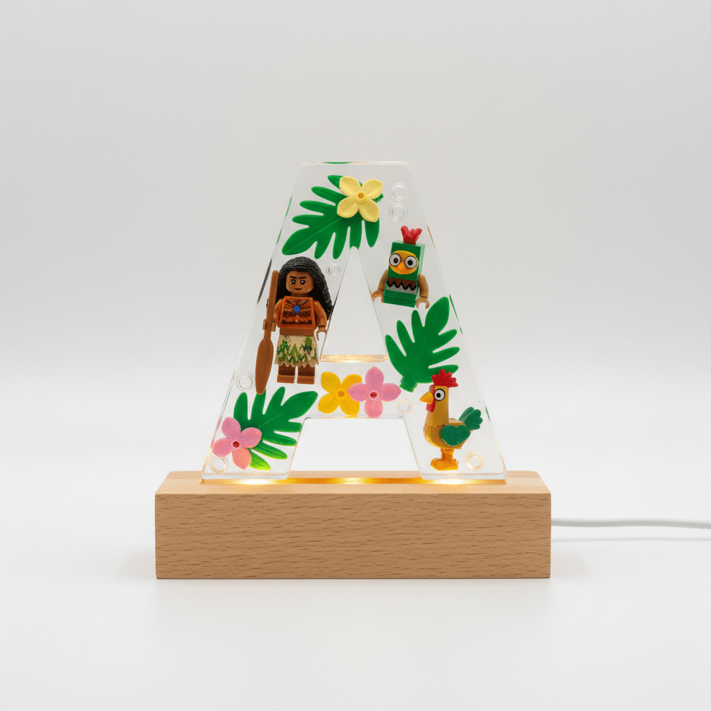 Moana Resin Lighted Letter – Personalized Kids Night Light - The Glossy Gift Shop