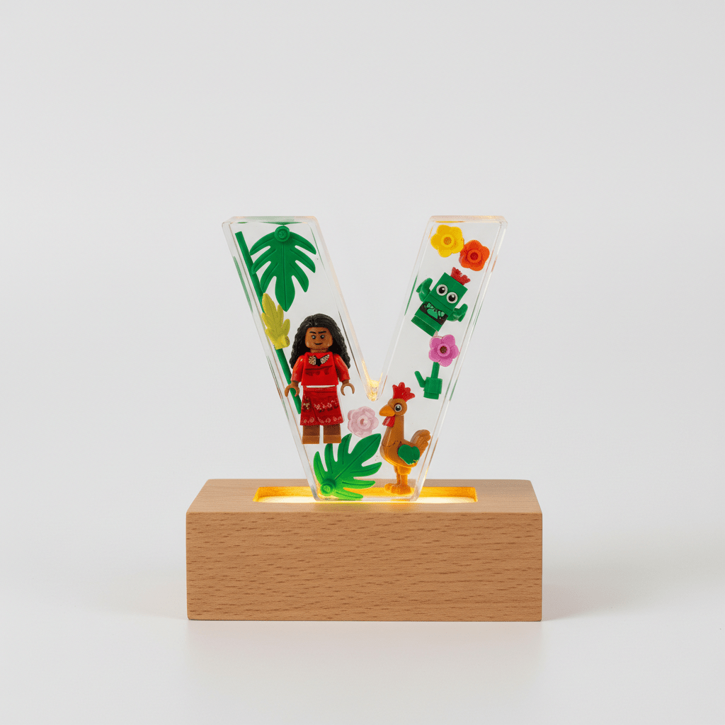 Moana Resin Lighted Letter – Personalized Kids Night Light - The Glossy Gift Shop