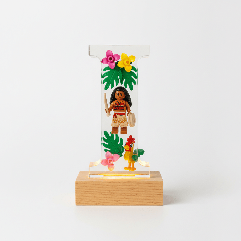 Moana Resin Lighted Letter – Personalized Kids Night Light - The Glossy Gift Shop