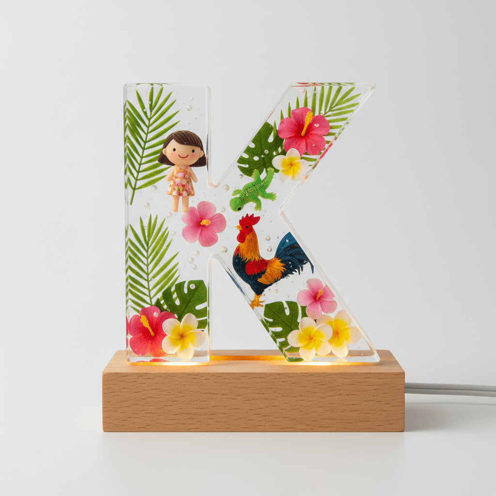 Moana Resin Lighted Letter – Personalized Kids Night Light - The Glossy Gift Shop