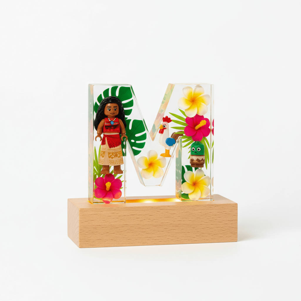 Moana Resin Lighted Letter – Personalized Kids Night Light - The Glossy Gift Shop
