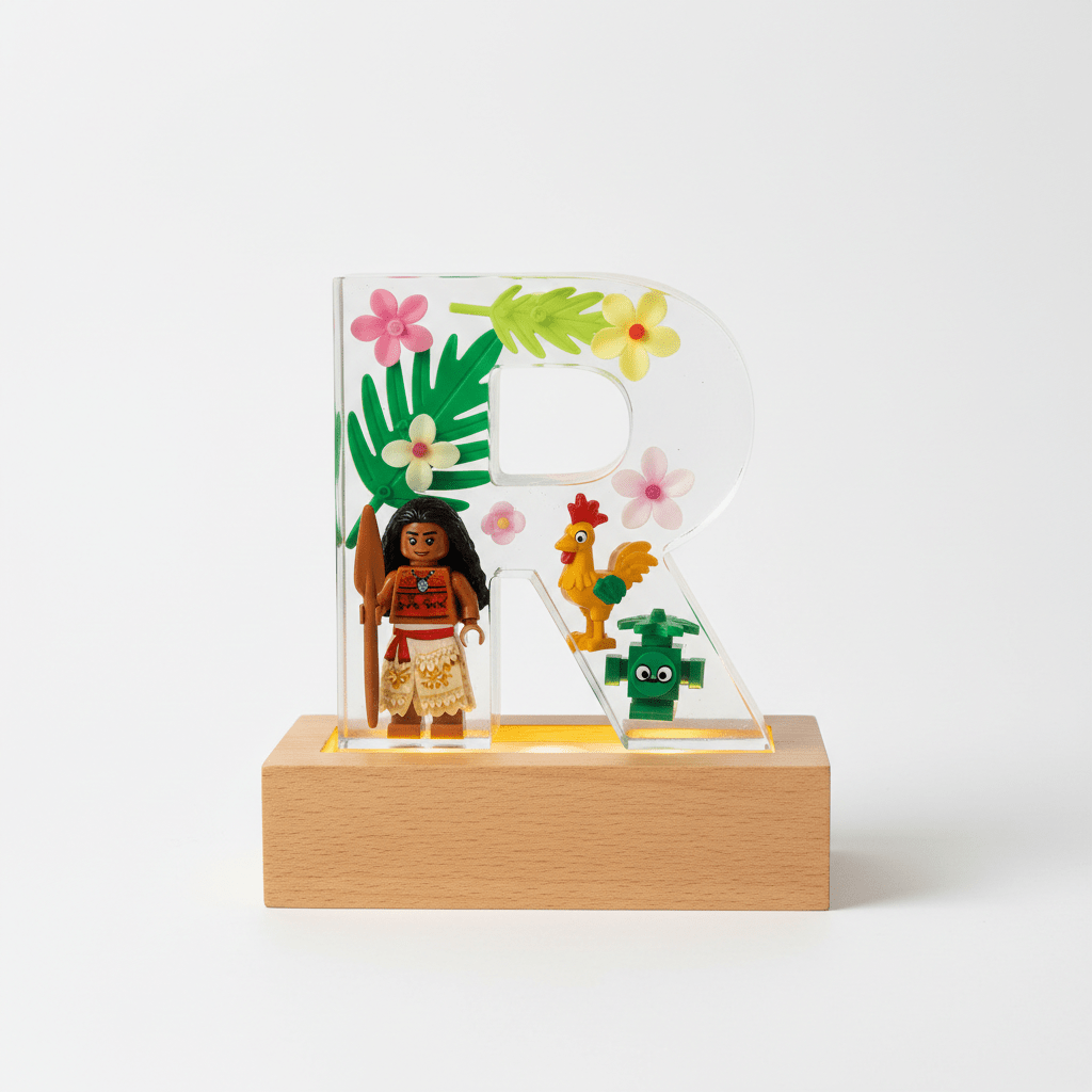 Moana Resin Lighted Letter – Personalized Kids Night Light - The Glossy Gift Shop