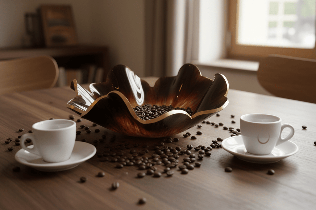 Mocha Latte Resin Bowl – Handmade Neutral Home Decor - The Glossy Gift Shop