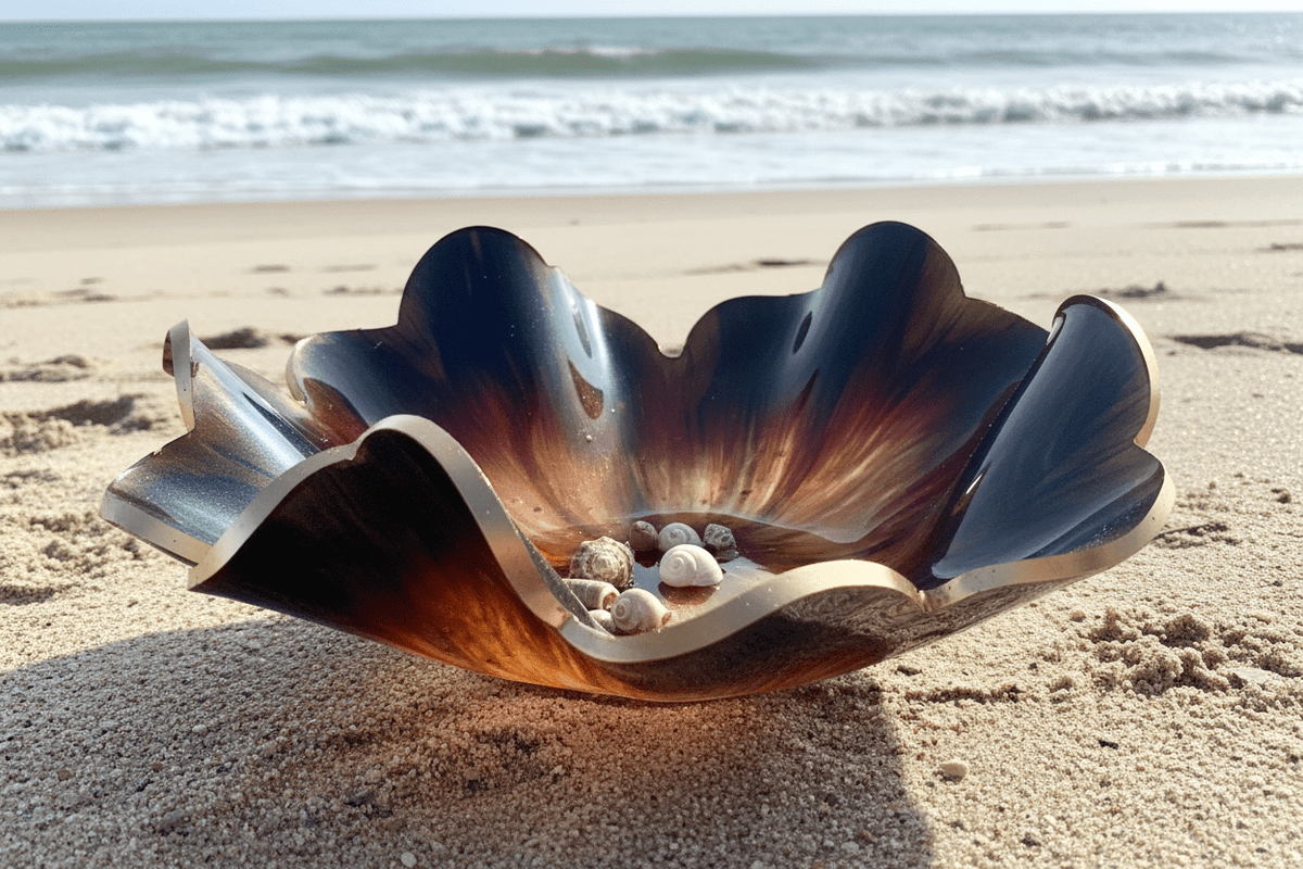 Mocha Latte Resin Bowl – Handmade Neutral Home Decor - The Glossy Gift Shop