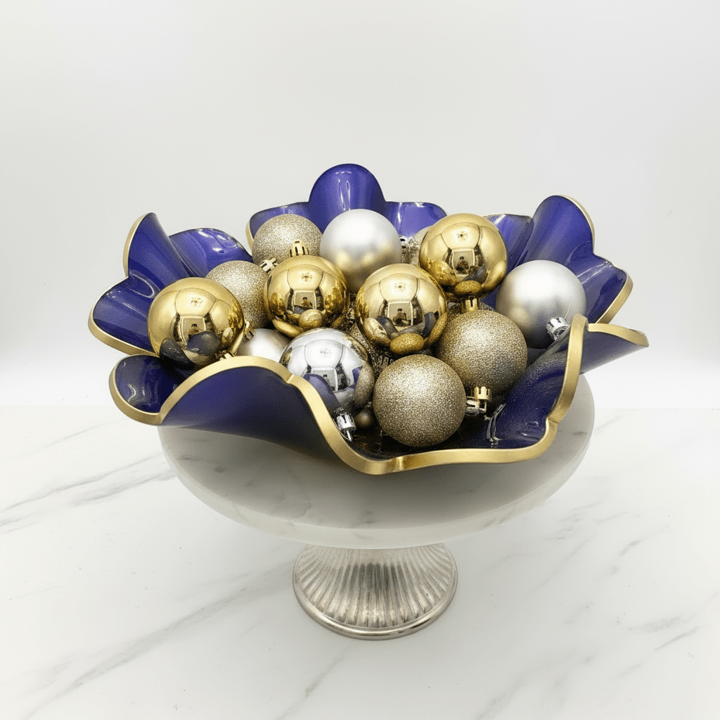 Moonbeam Resin Bowl – Iridescent Blue, Green & Gold Home Decor - The Glossy Gift Shop