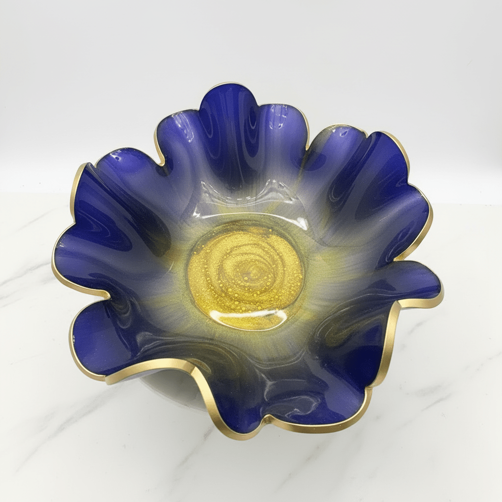 Moonbeam Resin Bowl – Iridescent Blue, Green & Gold Home Decor - The Glossy Gift Shop
