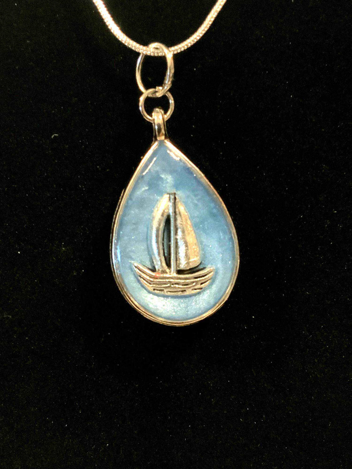 Nautical Resin Teardrop Necklace – 2-Sided Ocean Pendant - The Glossy Gift Shop