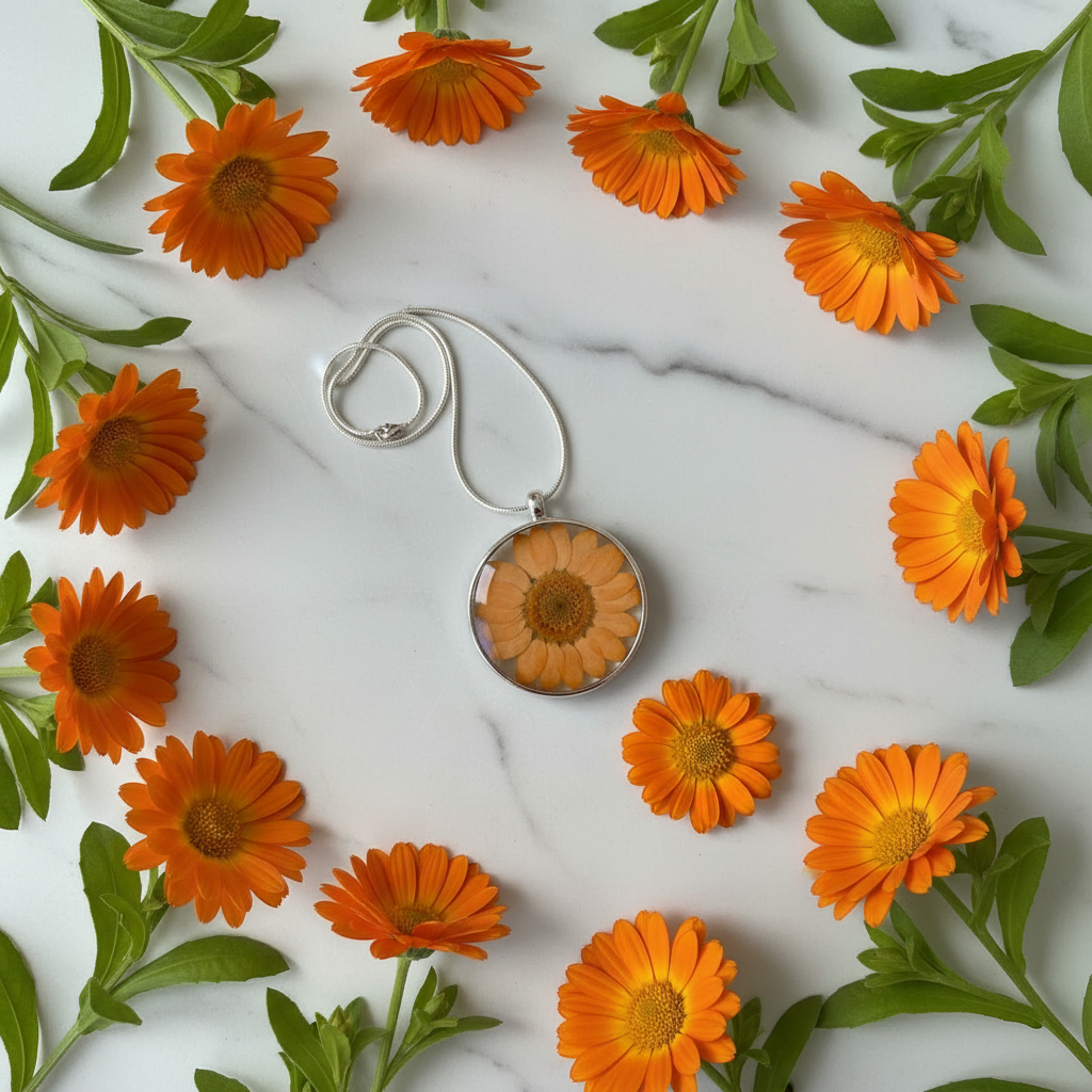 Orange Daisy - Marble