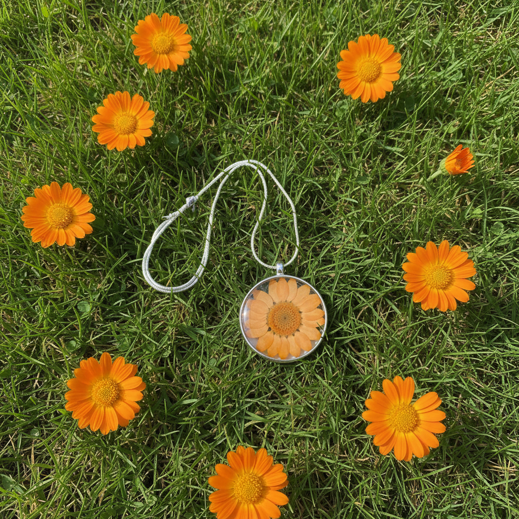 Orange Daisy - Outdoor Grass