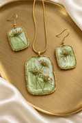 Organic Bloom Meadow Haze Necklace & Earring Set - The Glossy Gift Shop