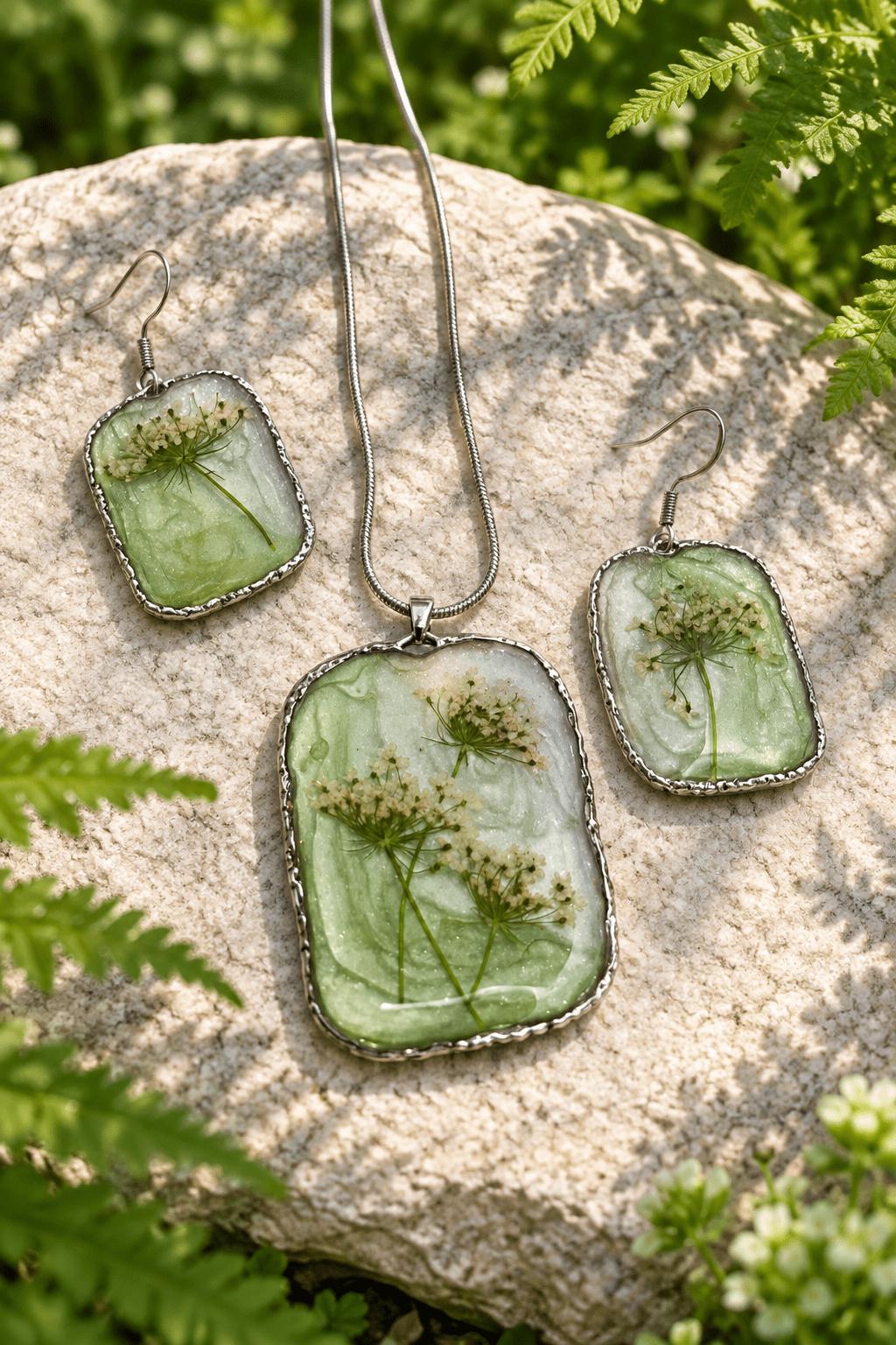 Organic Bloom Meadow Haze Necklace & Earring Set - The Glossy Gift Shop