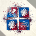 Patriotic Coaster Set – Top View Glitter