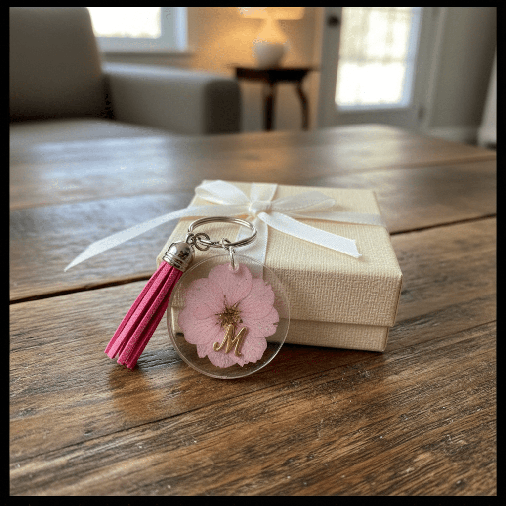 Personalized Floral Resin Pocketbook Charm – Choose Initial - The Glossy Gift Shop