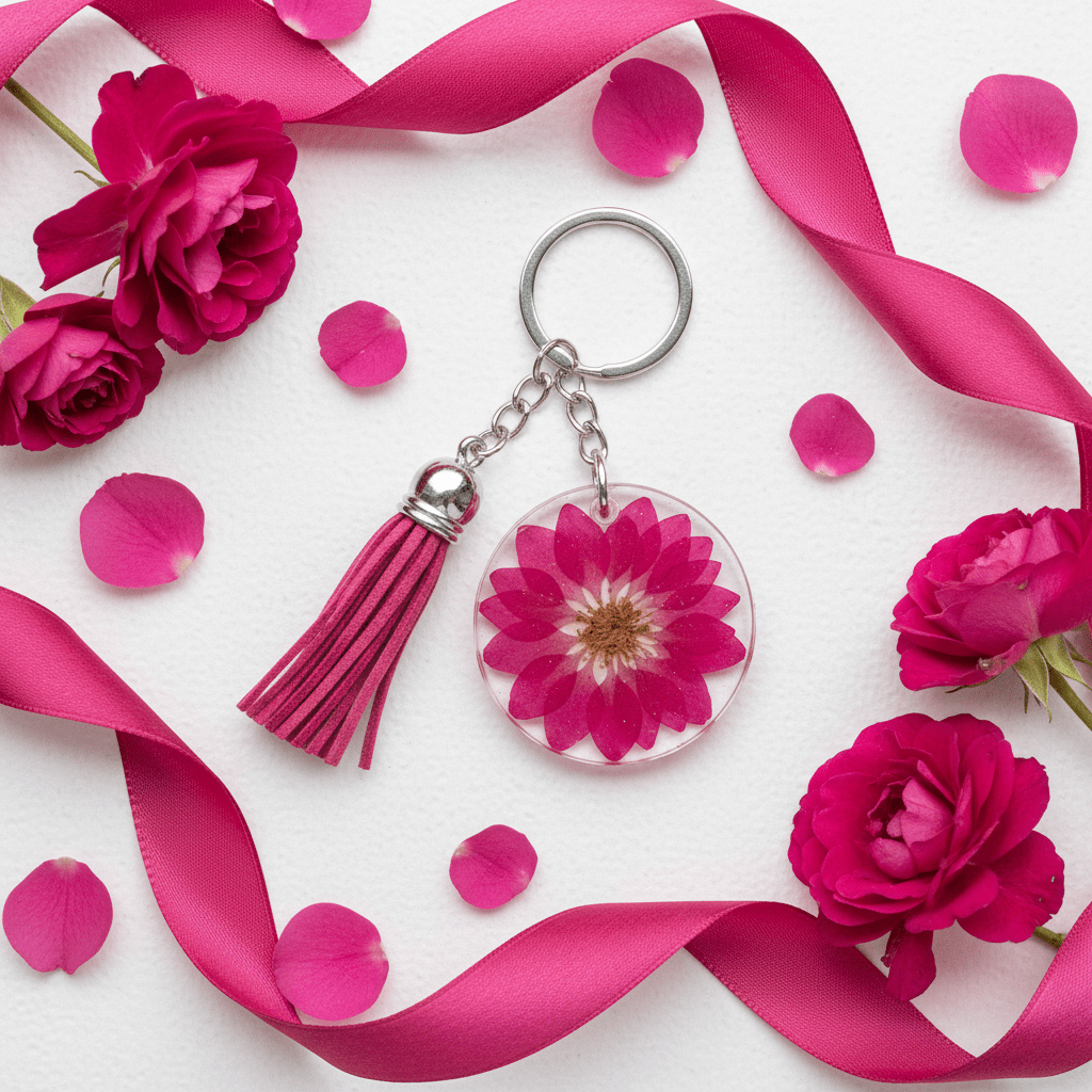 Personalized Floral Resin Pocketbook Charm – Choose Initial - The Glossy Gift Shop