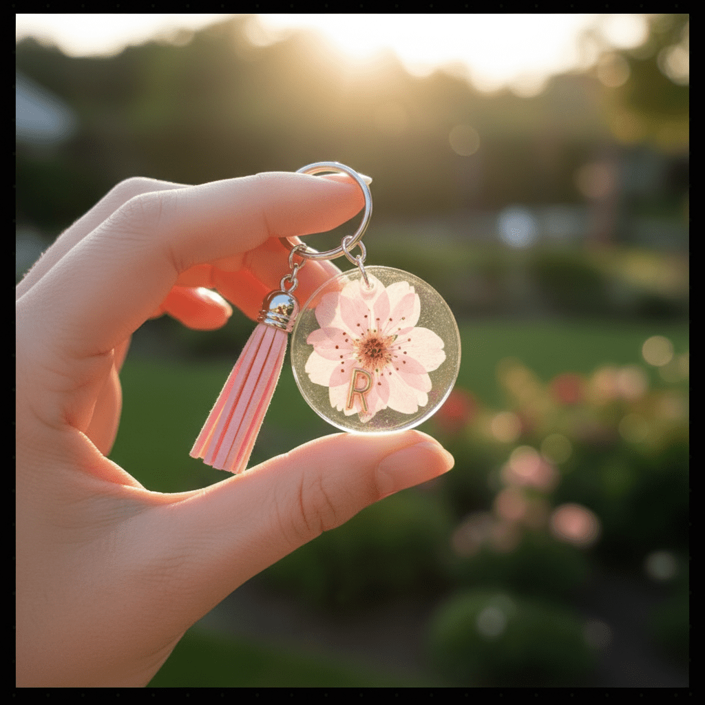 Personalized Floral Resin Pocketbook Charm – Choose Initial - The Glossy Gift Shop