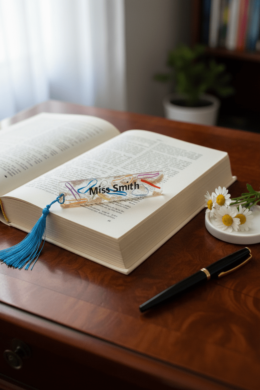 Personalized Resin Bookmark – Handmade Custom Reader Gift - The Glossy Gift Shop