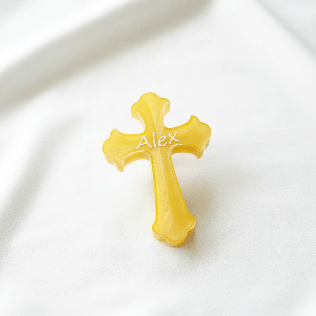 Personalized Resin Cross – Communion, Christening & Confirmation Gift - The Glossy Gift Shop